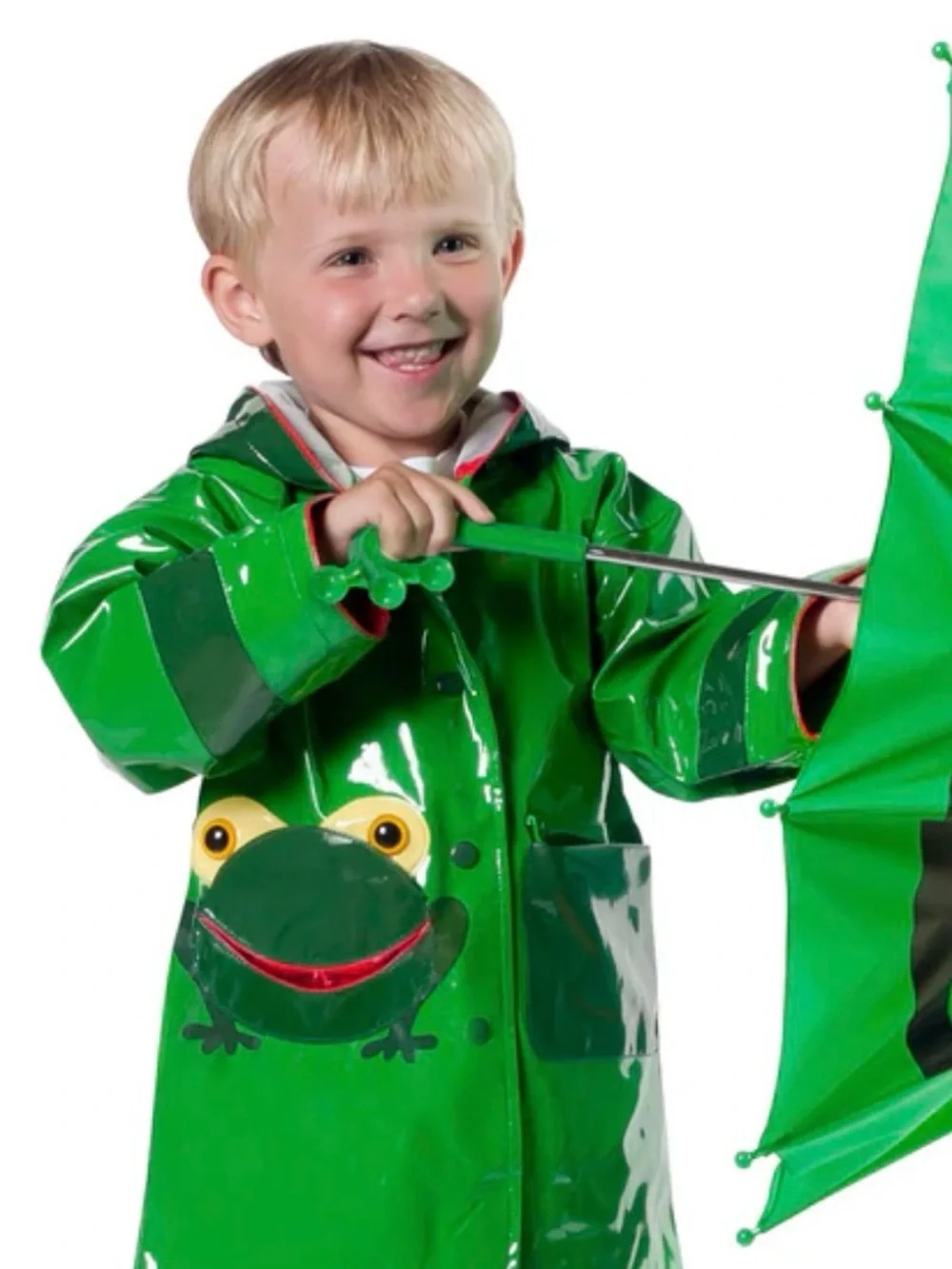 Kidorable size 4/5 green frog Raincoat with hood - excellent condition